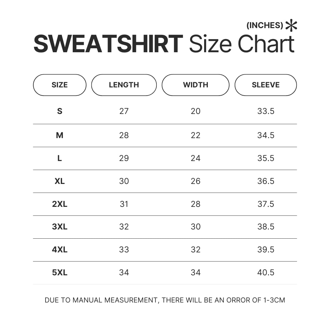 Sweatshirt Size Chart - Don Toliver UK Shop