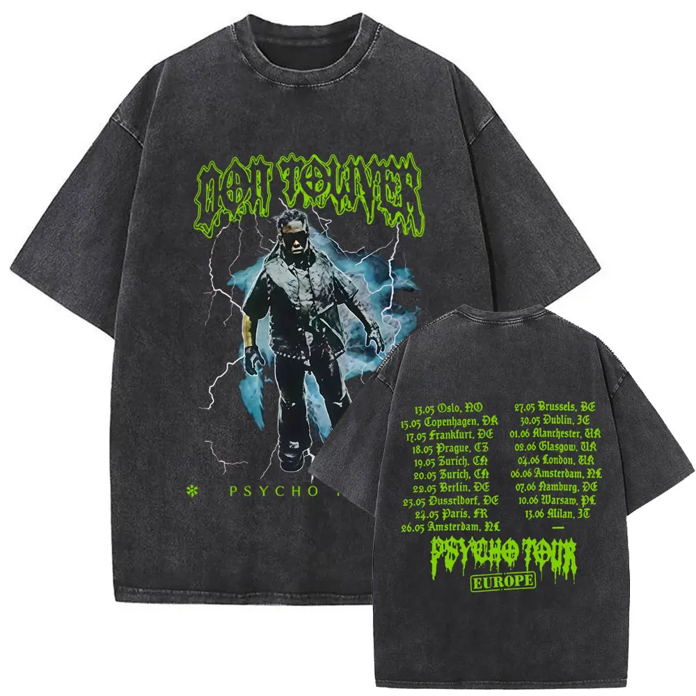 Green Design Rapper Don Toliver Mineral Wash T-shirt
